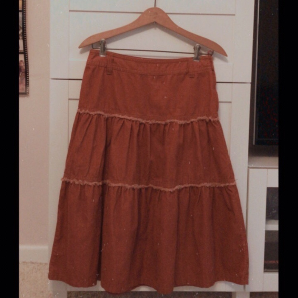 Burnt orange corduroy skirt